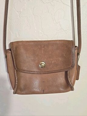 Vintage Coach Chrystie Classic Brown Leather Crossbody Bag